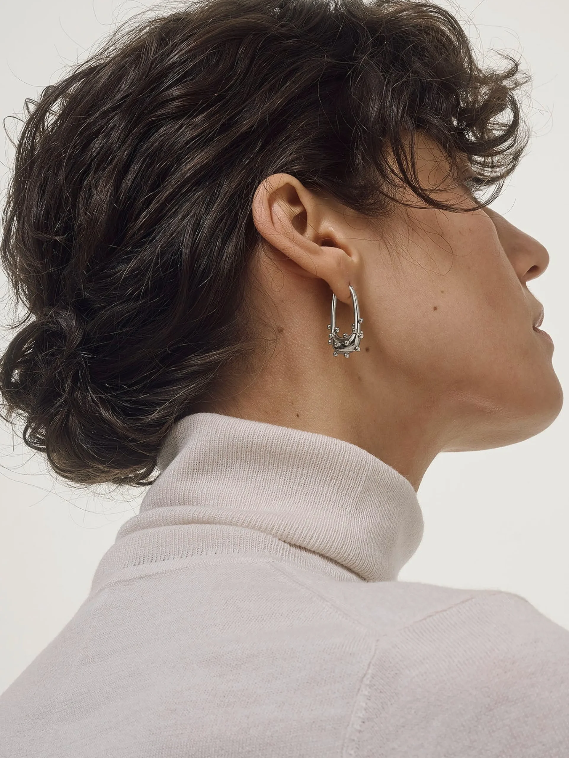 Discount Aeyde Elias Palladium-Plated Hoop Earrings Palladium Plated