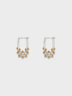 Fashion Aeyde Elijah Palladium and 18kt Gold-Plated Hoop Earrings Palladium/18k Gold Plated