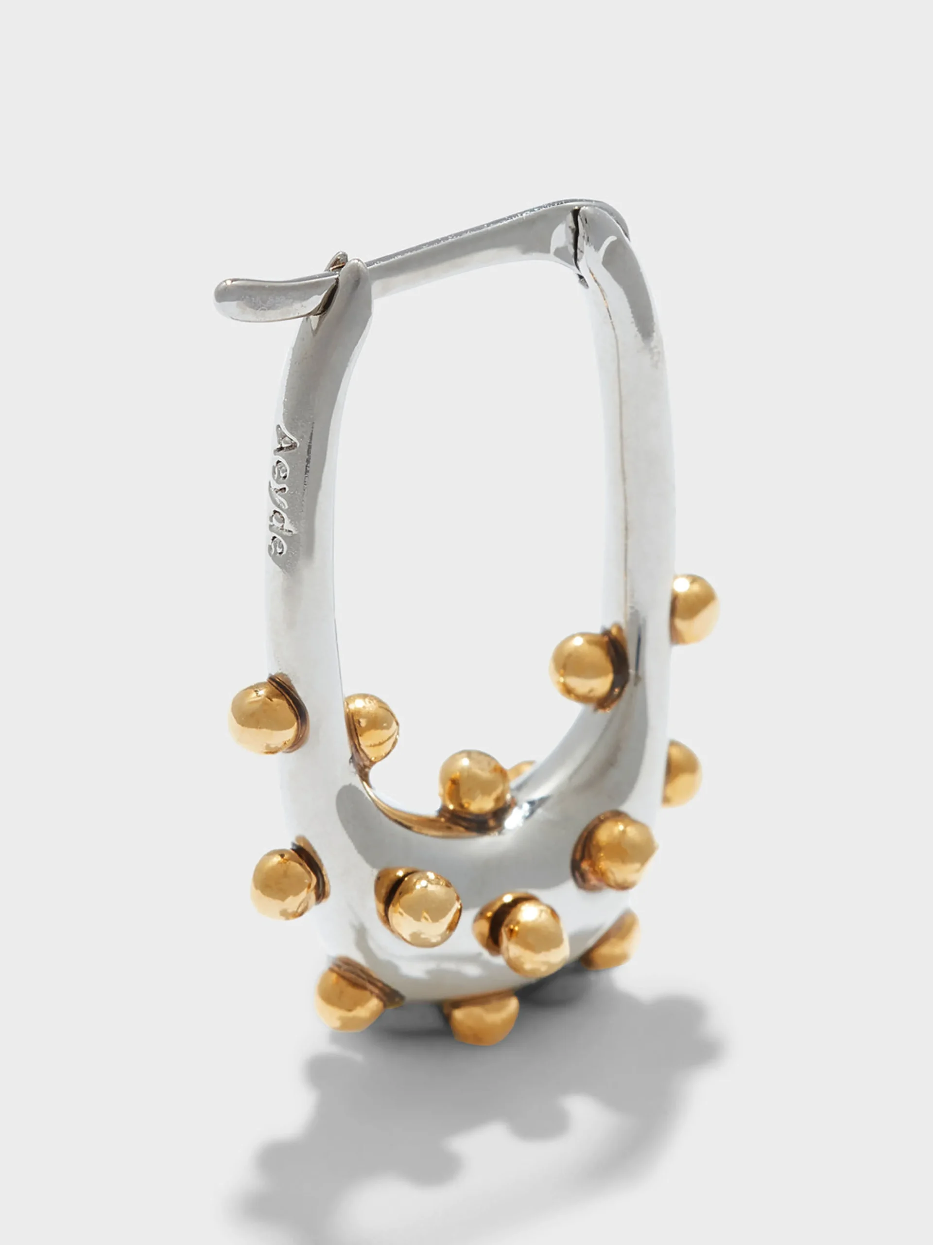 Fashion Aeyde Elijah Palladium and 18kt Gold-Plated Hoop Earrings Palladium/18k Gold Plated