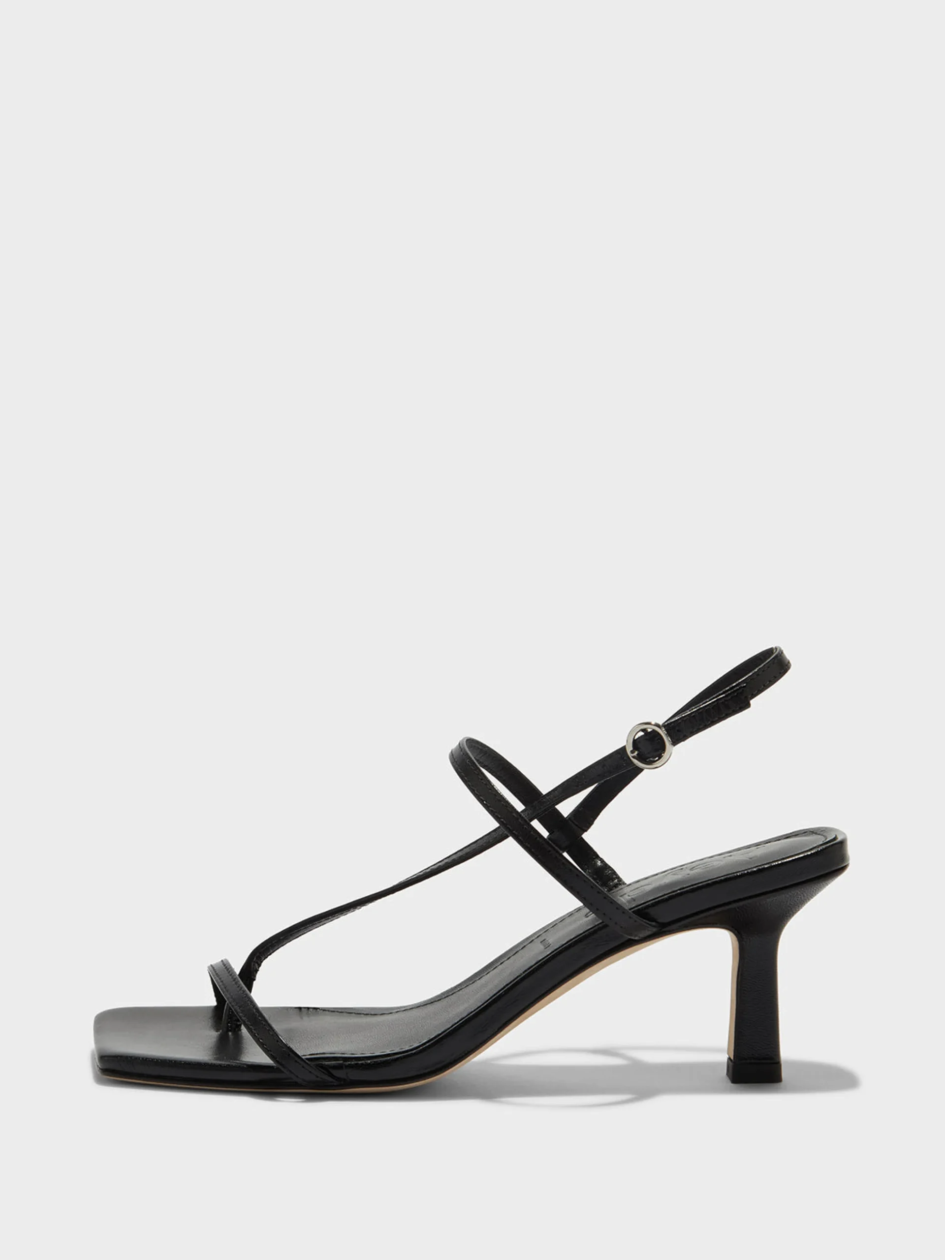 Fashion Aeyde Elise Leather Toe-Post Sandals Black Nappa