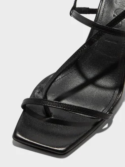 Fashion Aeyde Elise Leather Toe-Post Sandals Black Nappa