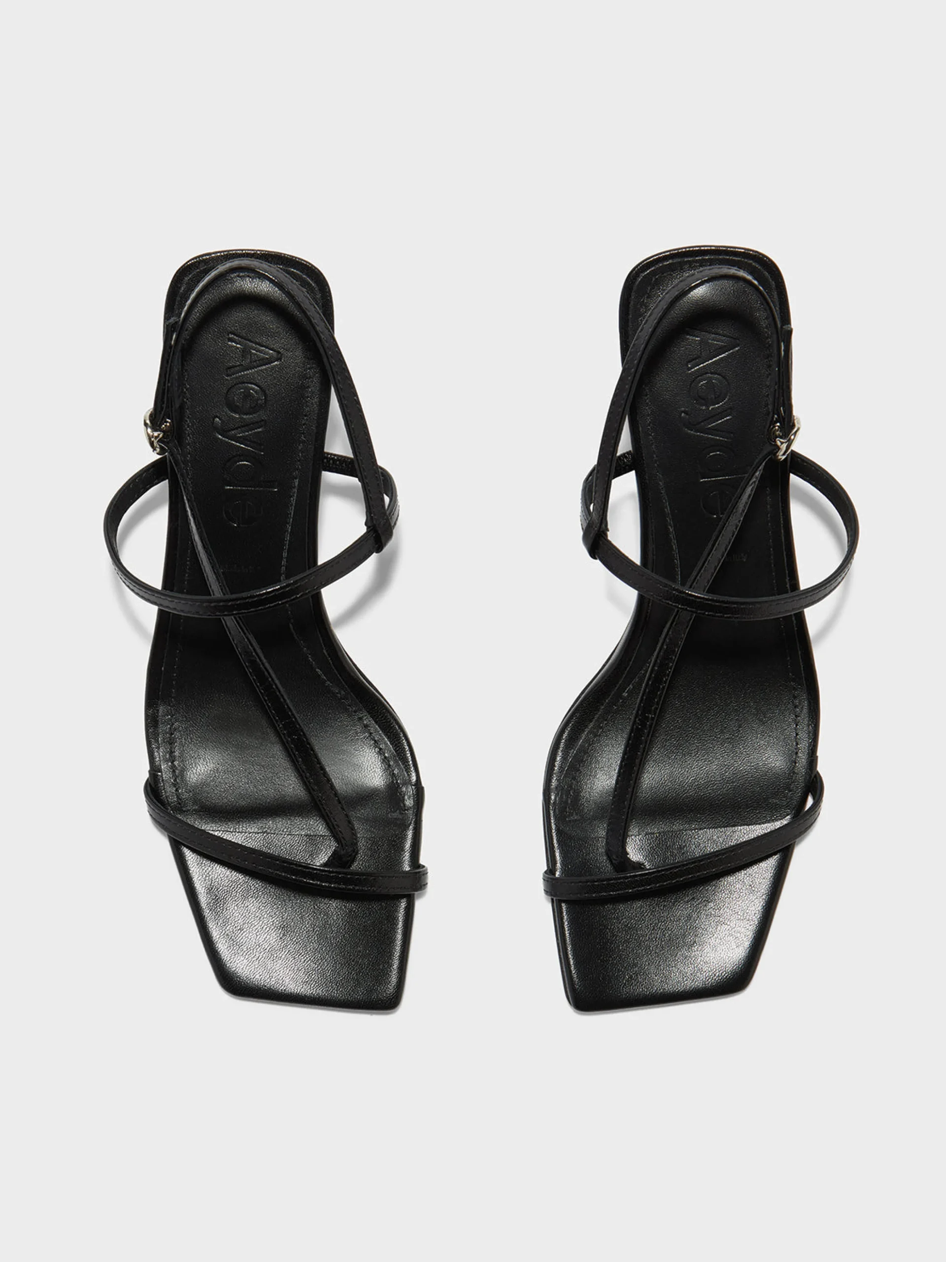 Fashion Aeyde Elise Leather Toe-Post Sandals Black Nappa