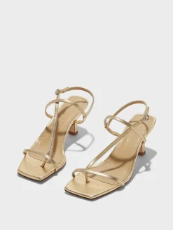Hot Aeyde Elise Leather Toe-Post Sandals Gold Nappa