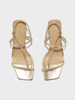 Hot Aeyde Elise Leather Toe-Post Sandals Gold Nappa
