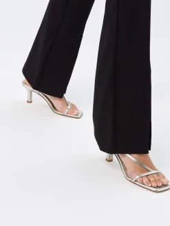 Best Aeyde Elise Leather Toe-Post Sandals Silver Nappa