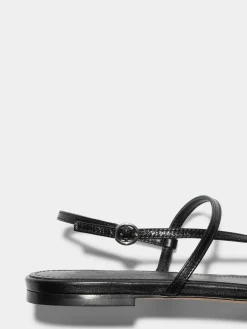 Online Aeyde Ella Leather Toe-Post Sandals Black Nappa