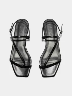Online Aeyde Ella Leather Toe-Post Sandals Black Nappa