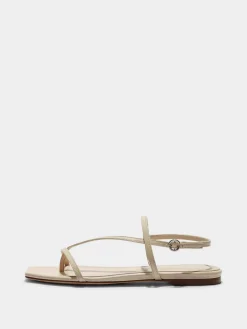 Clearance Aeyde Ella Leather Toe-Post Sandals Creamy Nappa