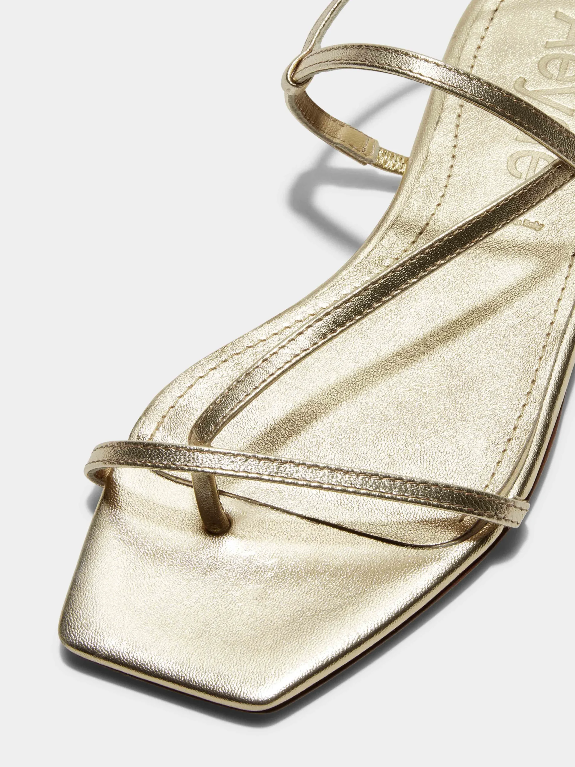 Sale Aeyde Ella Leather Toe-Post Sandals Gold Nappa