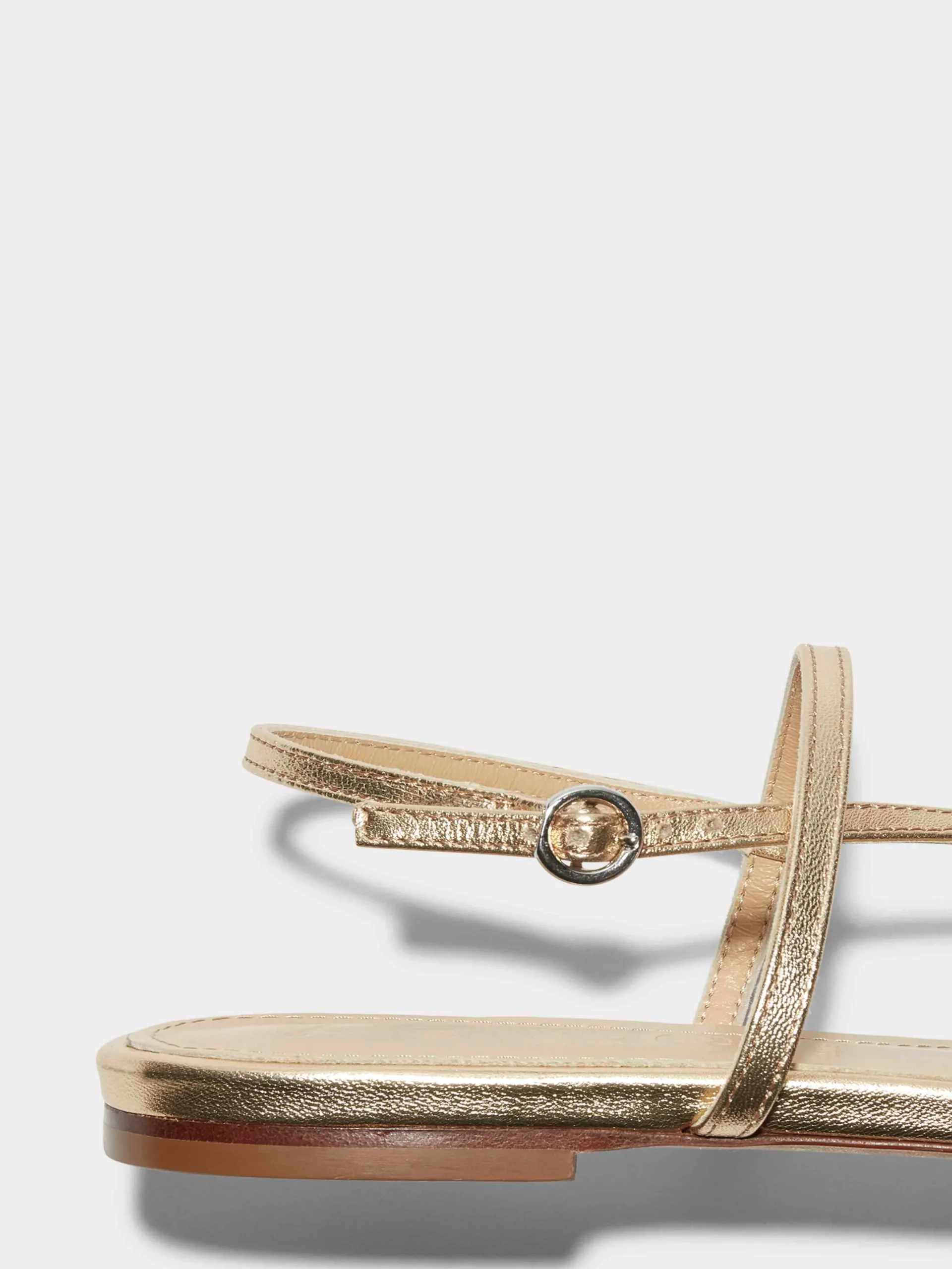 Sale Aeyde Ella Leather Toe-Post Sandals Gold Nappa