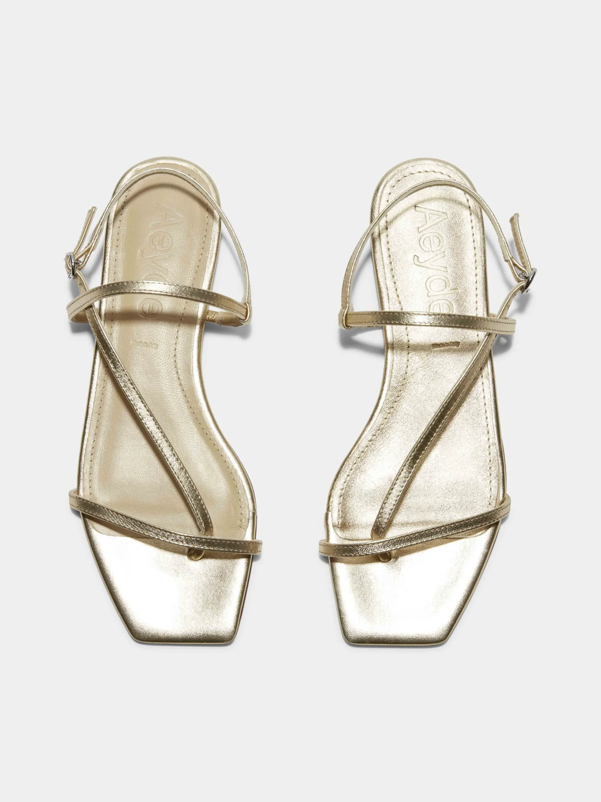 Sale Aeyde Ella Leather Toe-Post Sandals Gold Nappa