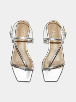 Fashion Aeyde Ella Leather Toe-Post Sandals Silver Nappa
