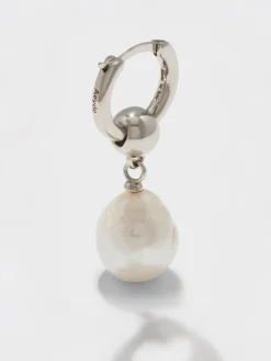 Outlet Aeyde Elvin Pearl and Palladium-Plated Earrings Palladium/Pearl