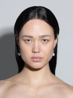 Outlet Aeyde Elvin Pearl and Palladium-Plated Earrings Palladium/Pearl