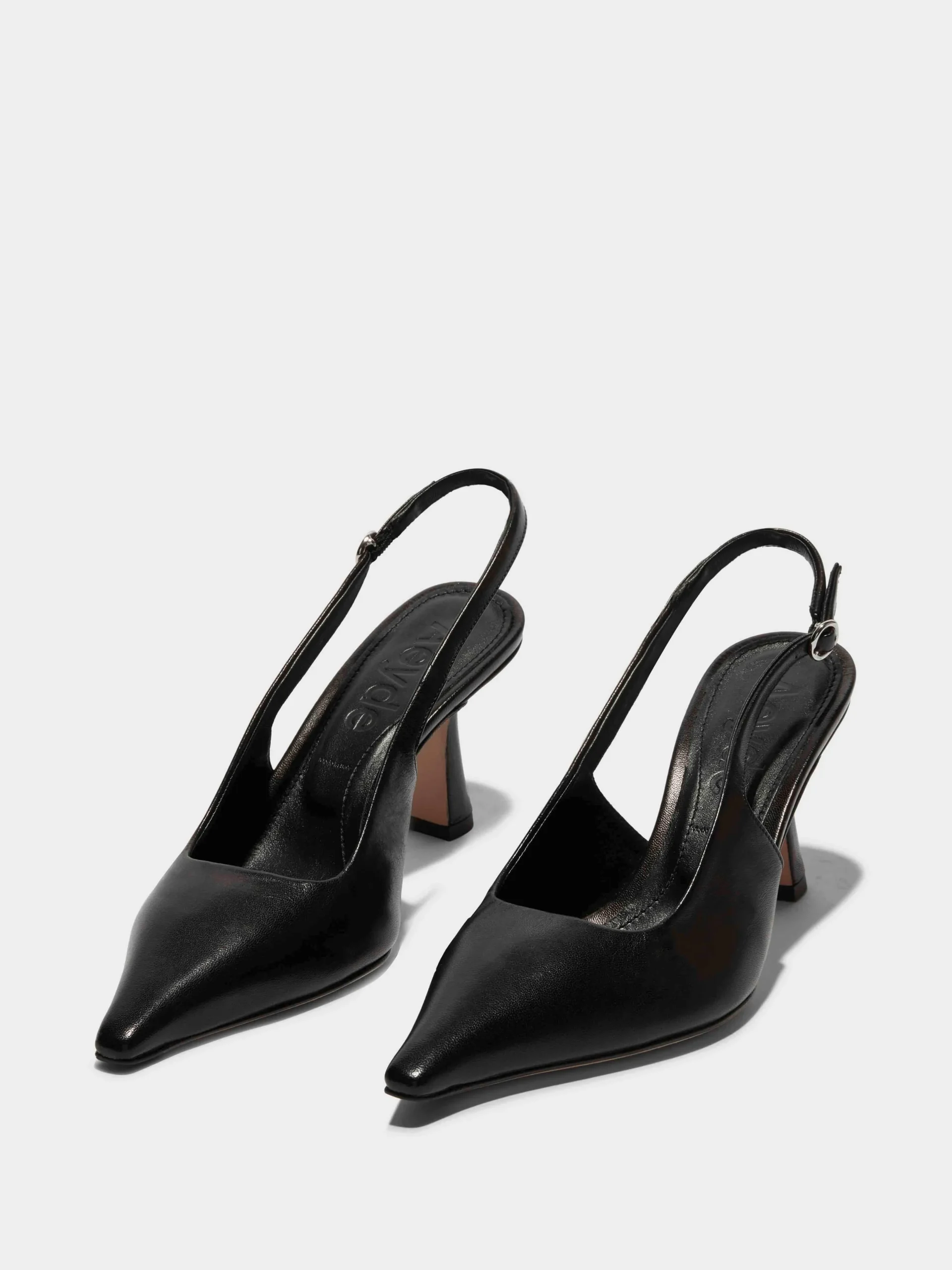 Hot Aeyde Fernanda Leather Slingback Pumps Black Nappa