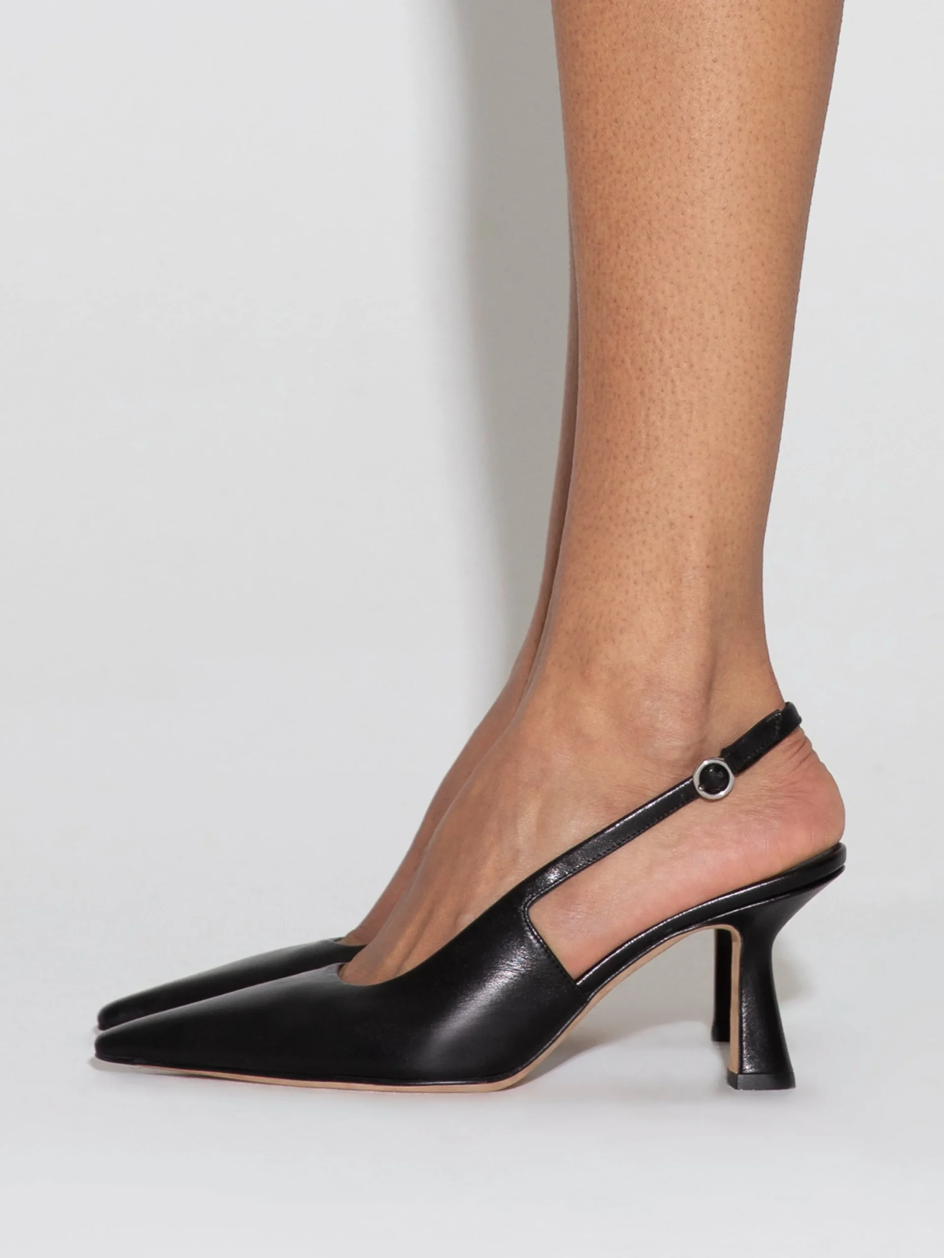 Hot Aeyde Fernanda Leather Slingback Pumps Black Nappa