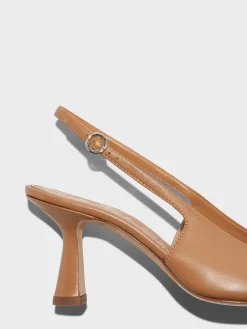 Discount Aeyde Fernanda Leather Slingback Pumps Hazelnut Nappa