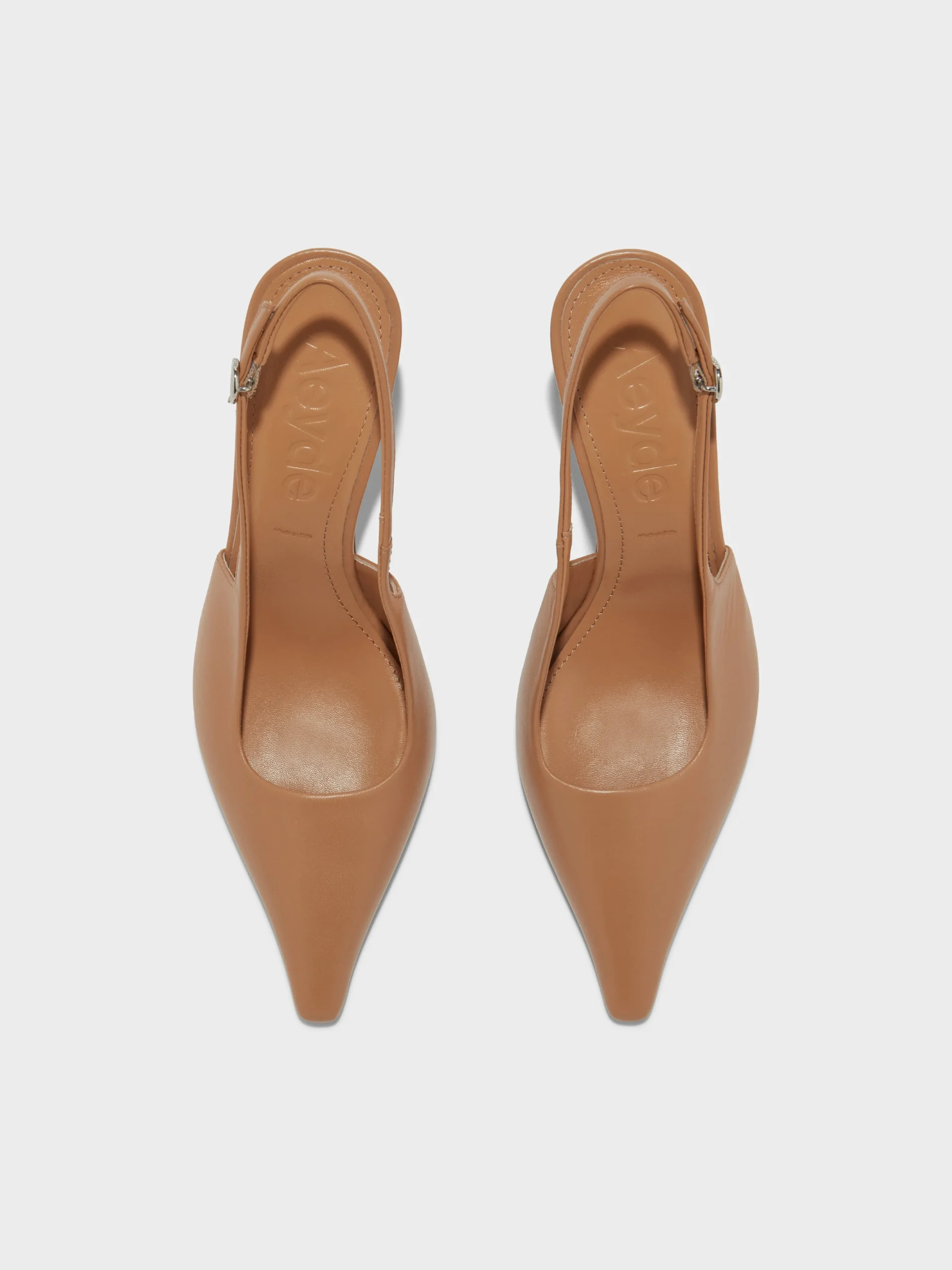 Discount Aeyde Fernanda Leather Slingback Pumps Hazelnut Nappa