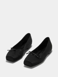 Best Aeyde Gabriella Satin Ballet Flats Black Satin