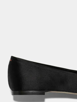 Best Aeyde Gabriella Satin Ballet Flats Black Satin