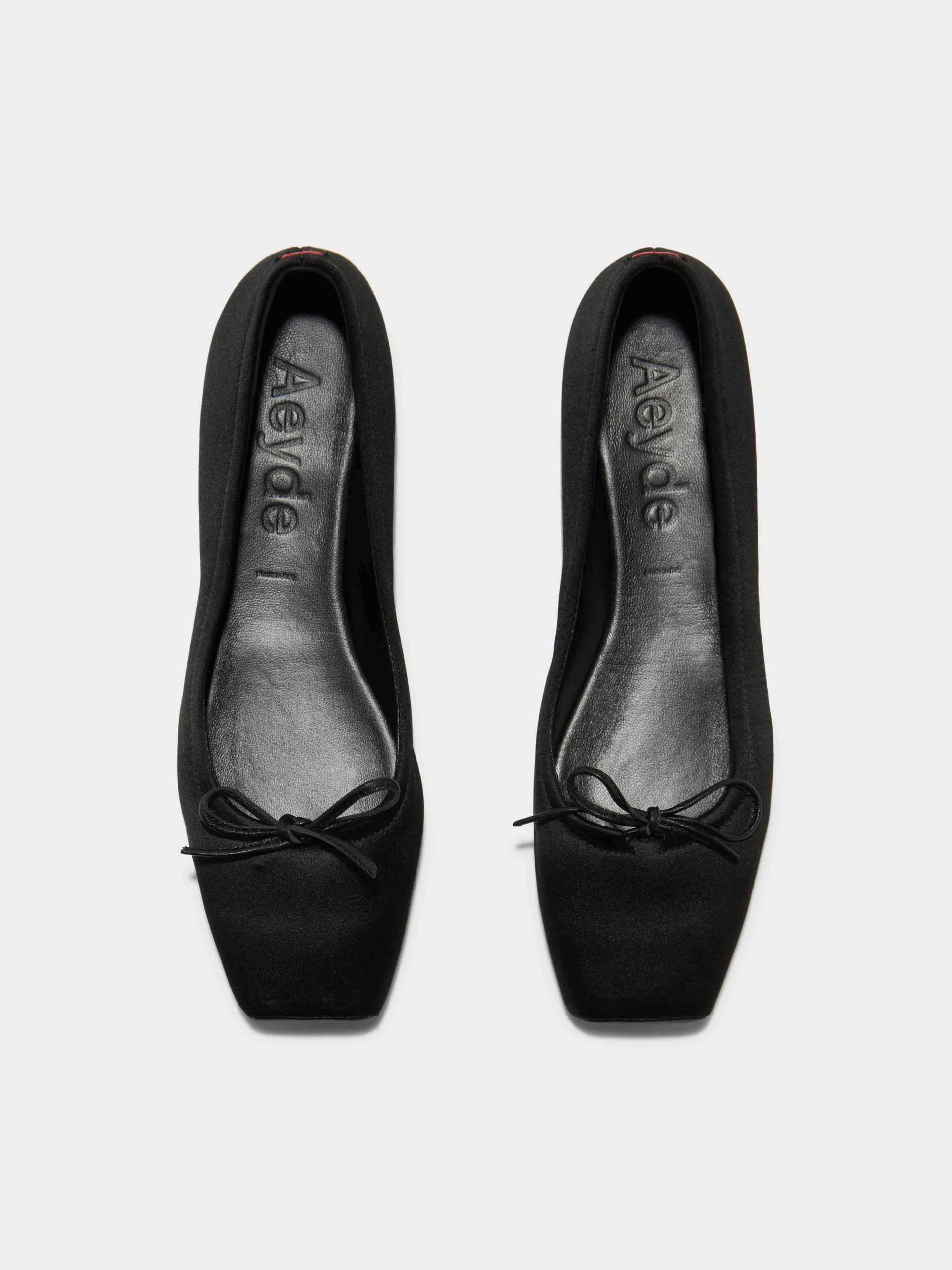Best Aeyde Gabriella Satin Ballet Flats Black Satin