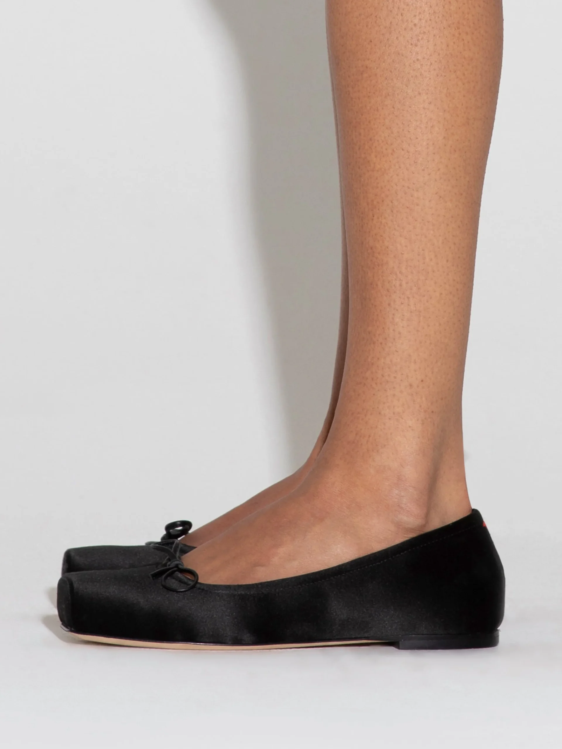 Best Aeyde Gabriella Satin Ballet Flats Black Satin