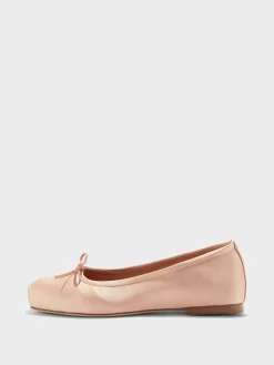 Hot Aeyde Gabriella Satin Ballet Flats Peach Satin
