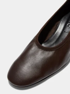 Online Aeyde Gemma Leather Ballet Pumps Moka Nappa