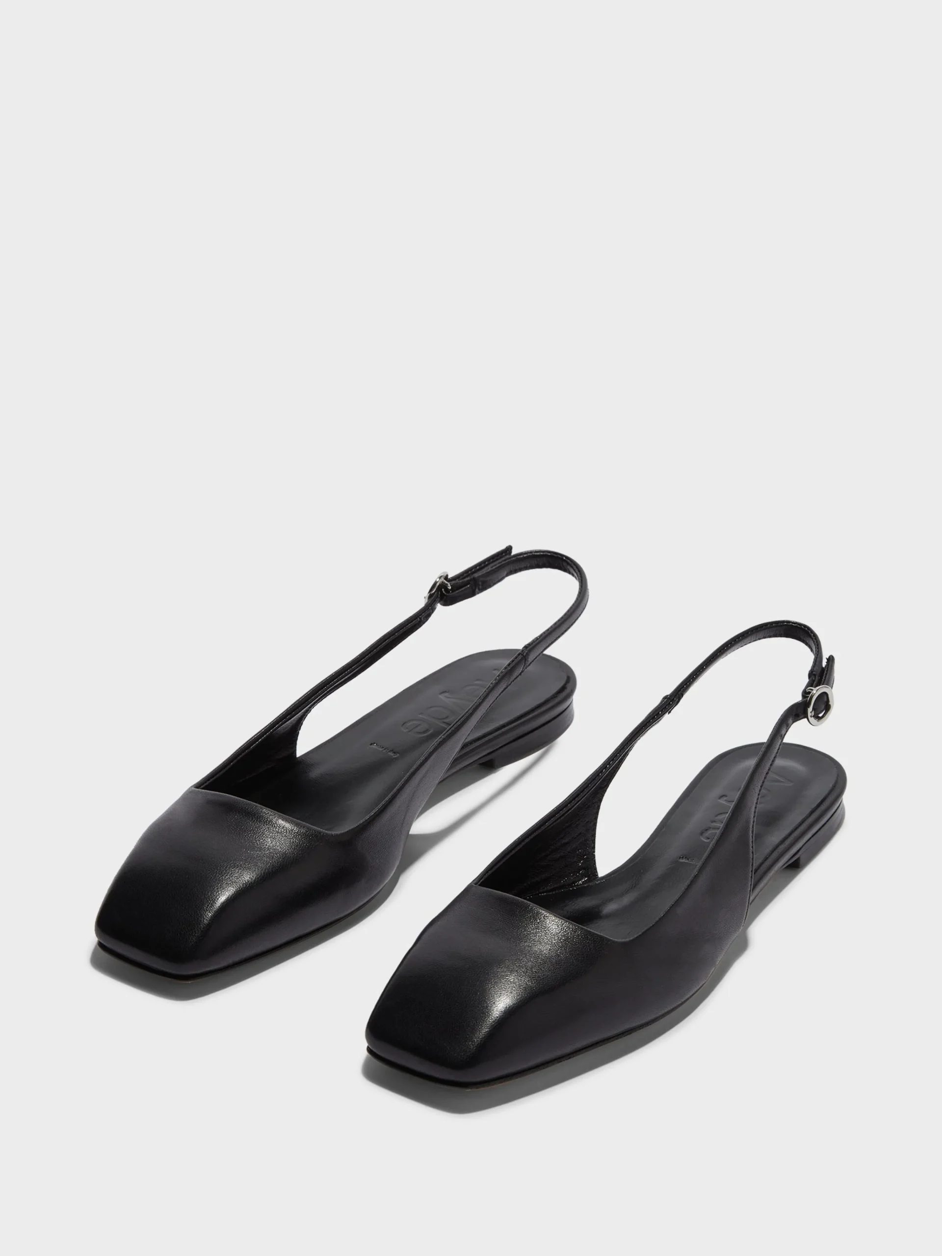 Outlet Aeyde Geraldine Leather Slingback Flats Black Nappa