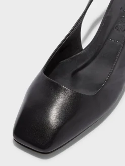 Outlet Aeyde Geraldine Leather Slingback Flats Black Nappa