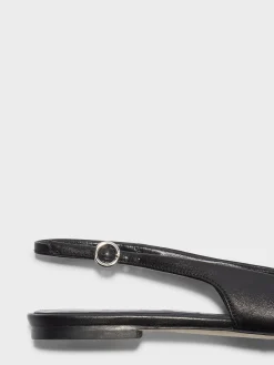 Outlet Aeyde Geraldine Leather Slingback Flats Black Nappa