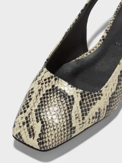 Fashion Aeyde Geraldine Leather Slingback Flats Creamy Snake