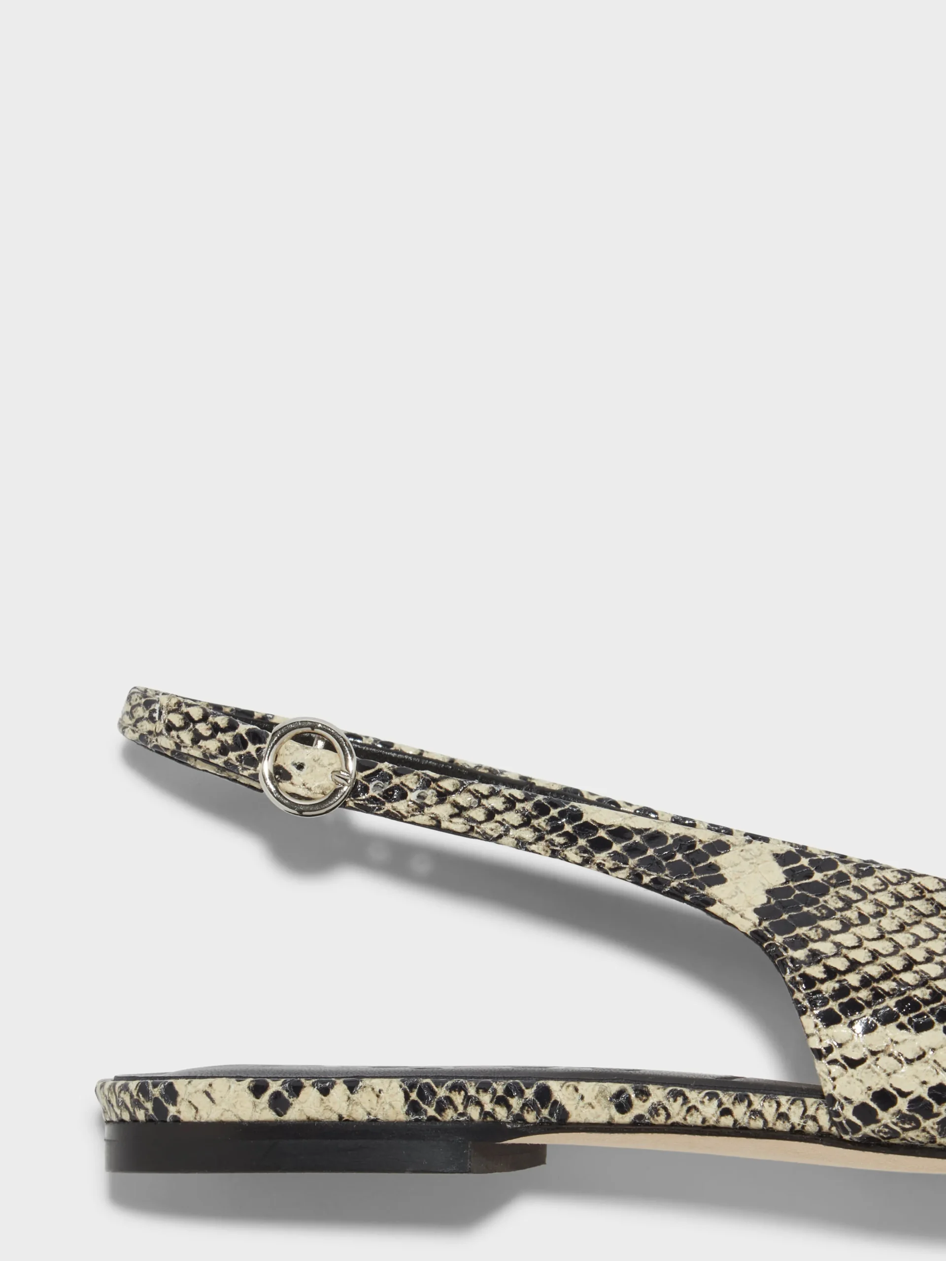 Fashion Aeyde Geraldine Leather Slingback Flats Creamy Snake