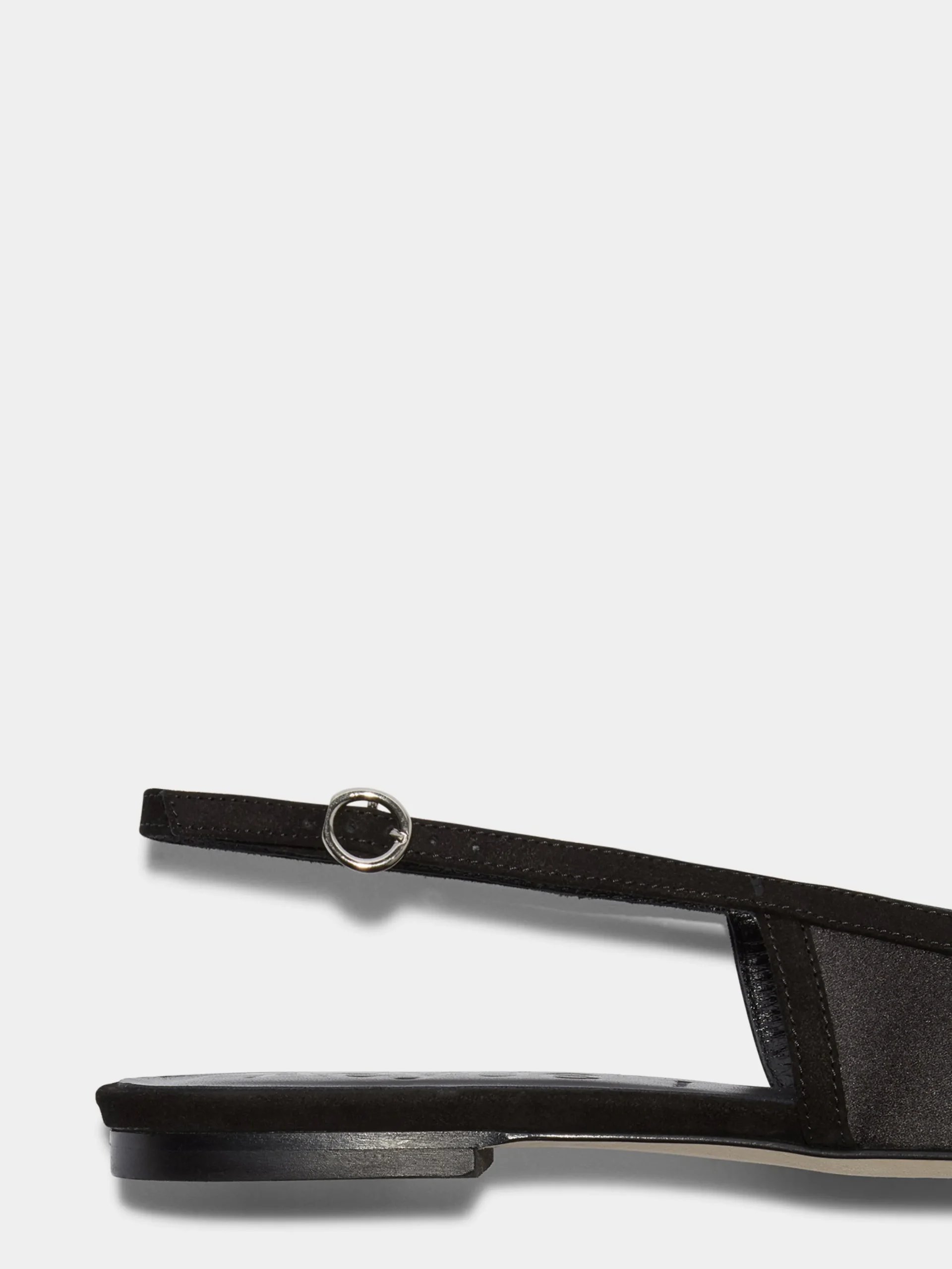 Sale Aeyde Geraldine Satin Toe-Cap Slingback Black Satin/Suede