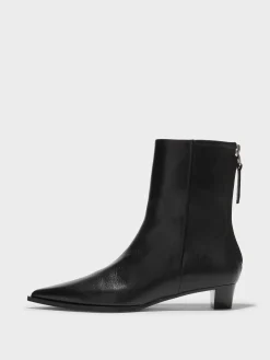 Outlet Aeyde Harriet Leather Ankle Boots Black Calf