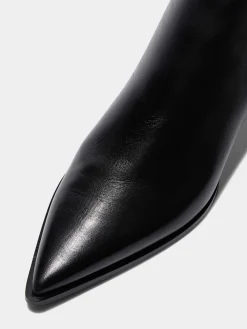 Outlet Aeyde Harriet Leather Ankle Boots Black Calf