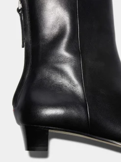 Outlet Aeyde Harriet Leather Ankle Boots Black Calf