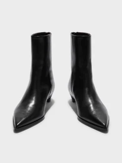 Outlet Aeyde Harriet Leather Ankle Boots Black Calf