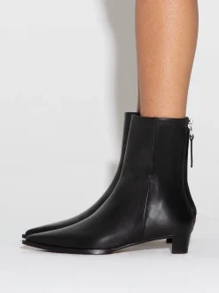 Outlet Aeyde Harriet Leather Ankle Boots Black Calf