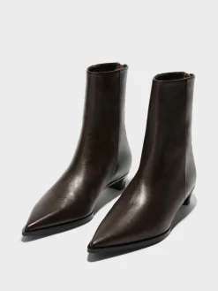 Clearance Aeyde Harriet Leather Ankle Boots Moka Calf