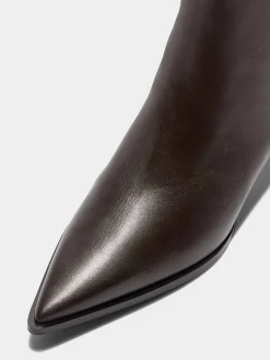 Clearance Aeyde Harriet Leather Ankle Boots Moka Calf