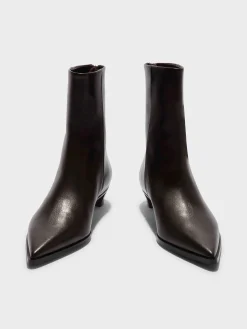 Clearance Aeyde Harriet Leather Ankle Boots Moka Calf