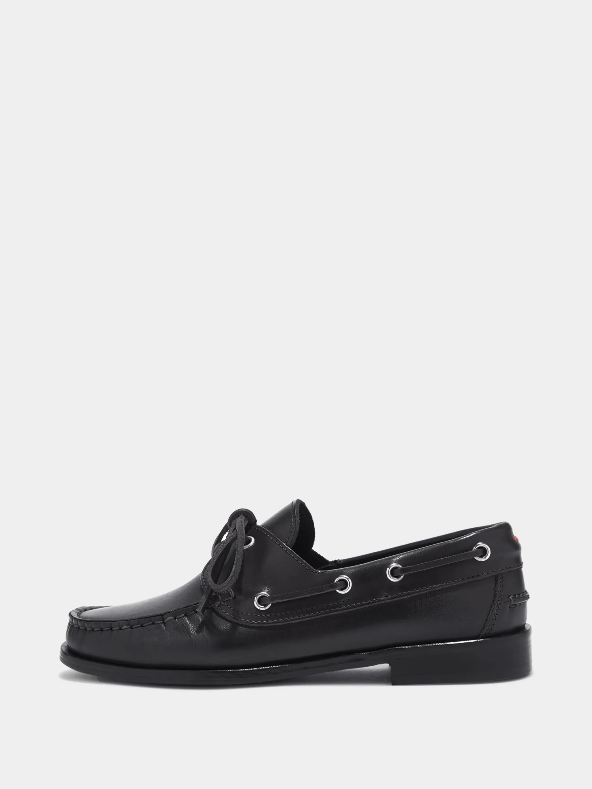 Clearance Aeyde Harris Leather Moccasin Flats Black Calf