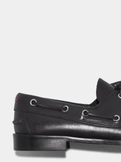 Clearance Aeyde Harris Leather Moccasin Flats Black Calf