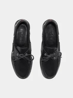 Clearance Aeyde Harris Leather Moccasin Flats Black Calf