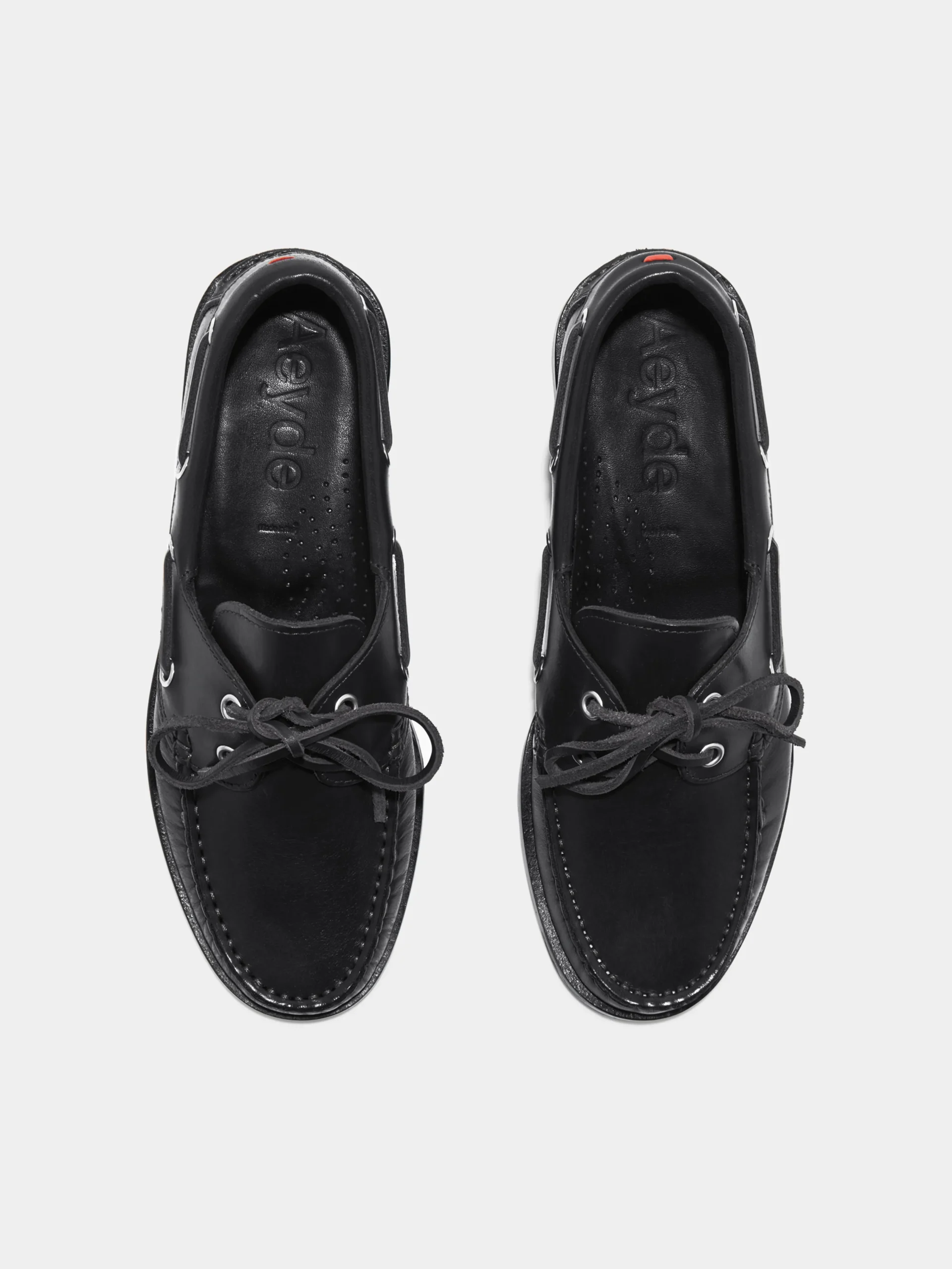 Clearance Aeyde Harris Leather Moccasin Flats Black Calf