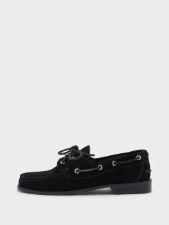Outlet Aeyde Harris Suede Mocassin Flats Black Suede