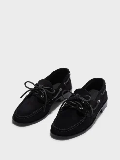 Outlet Aeyde Harris Suede Mocassin Flats Black Suede