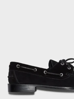 Outlet Aeyde Harris Suede Mocassin Flats Black Suede