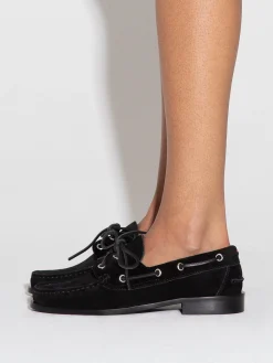 Outlet Aeyde Harris Suede Mocassin Flats Black Suede